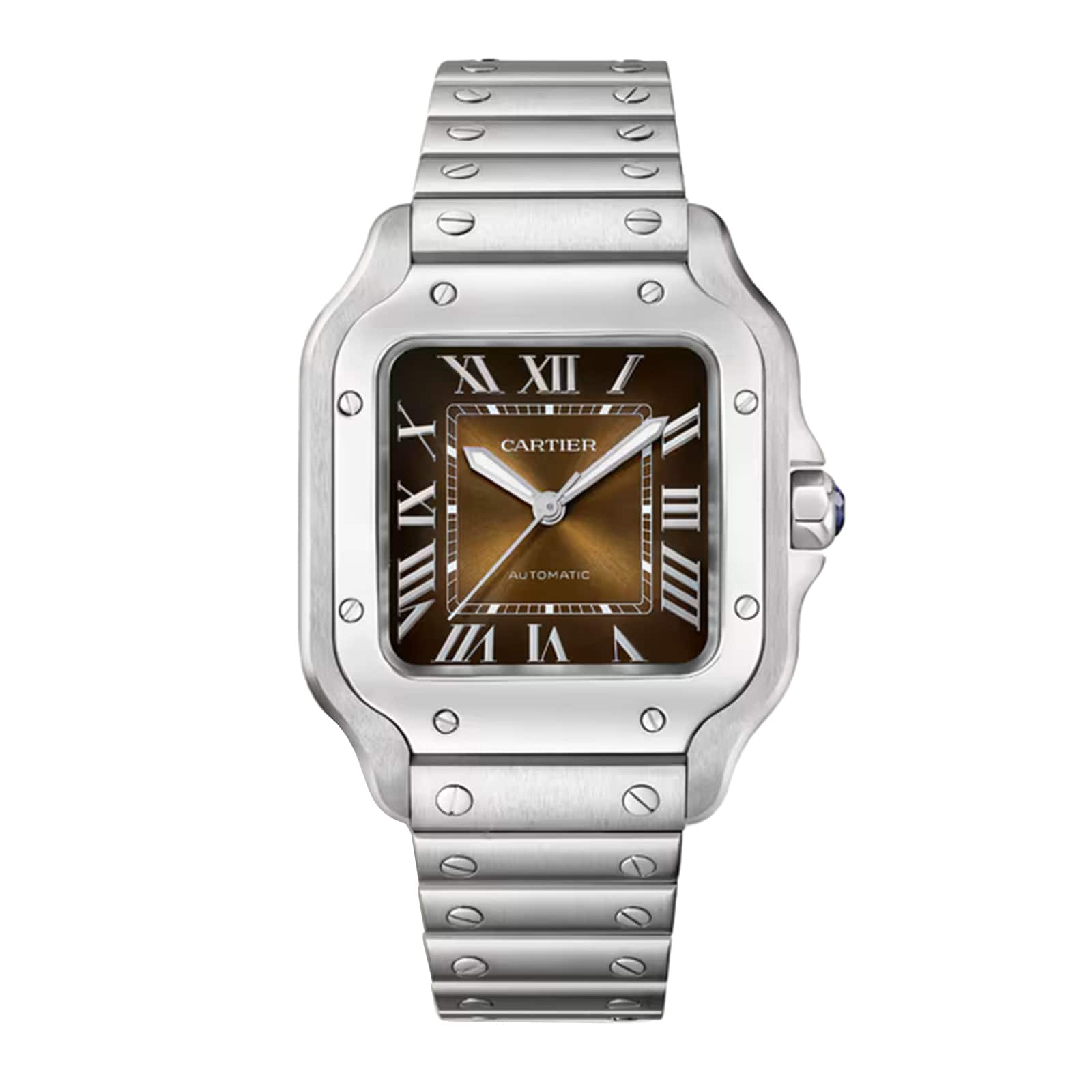 Cartier Santos De Cartier Watch, Medium Model, Automatic Winding, Steel Case, Interchangeable Leather Strap