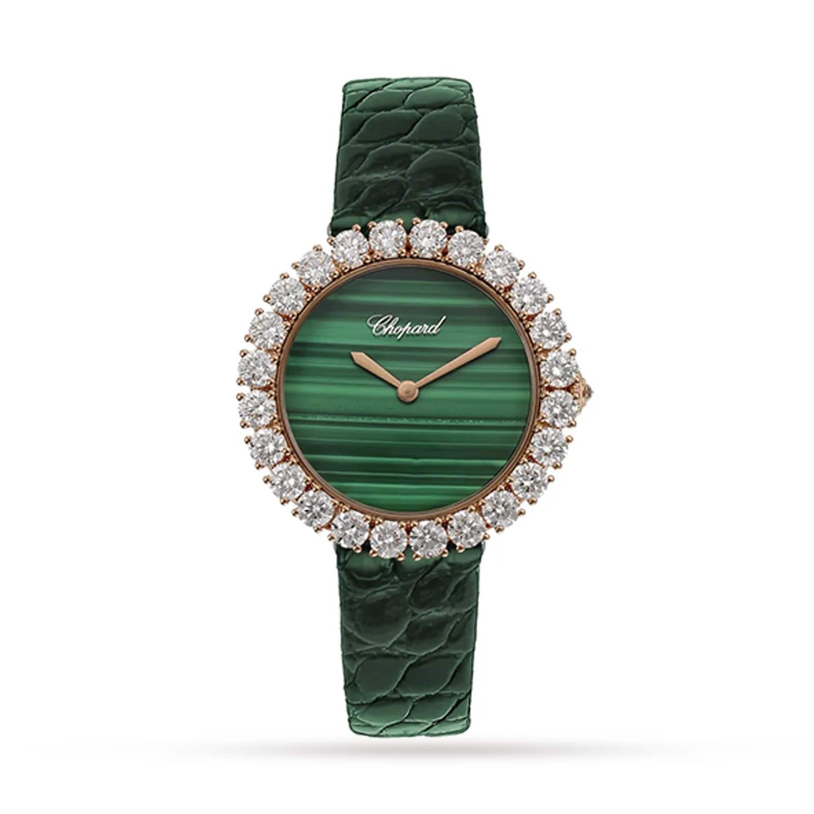 Chopard L'Heure Du Diamant Round Green 35.75mm Ladies Watch
