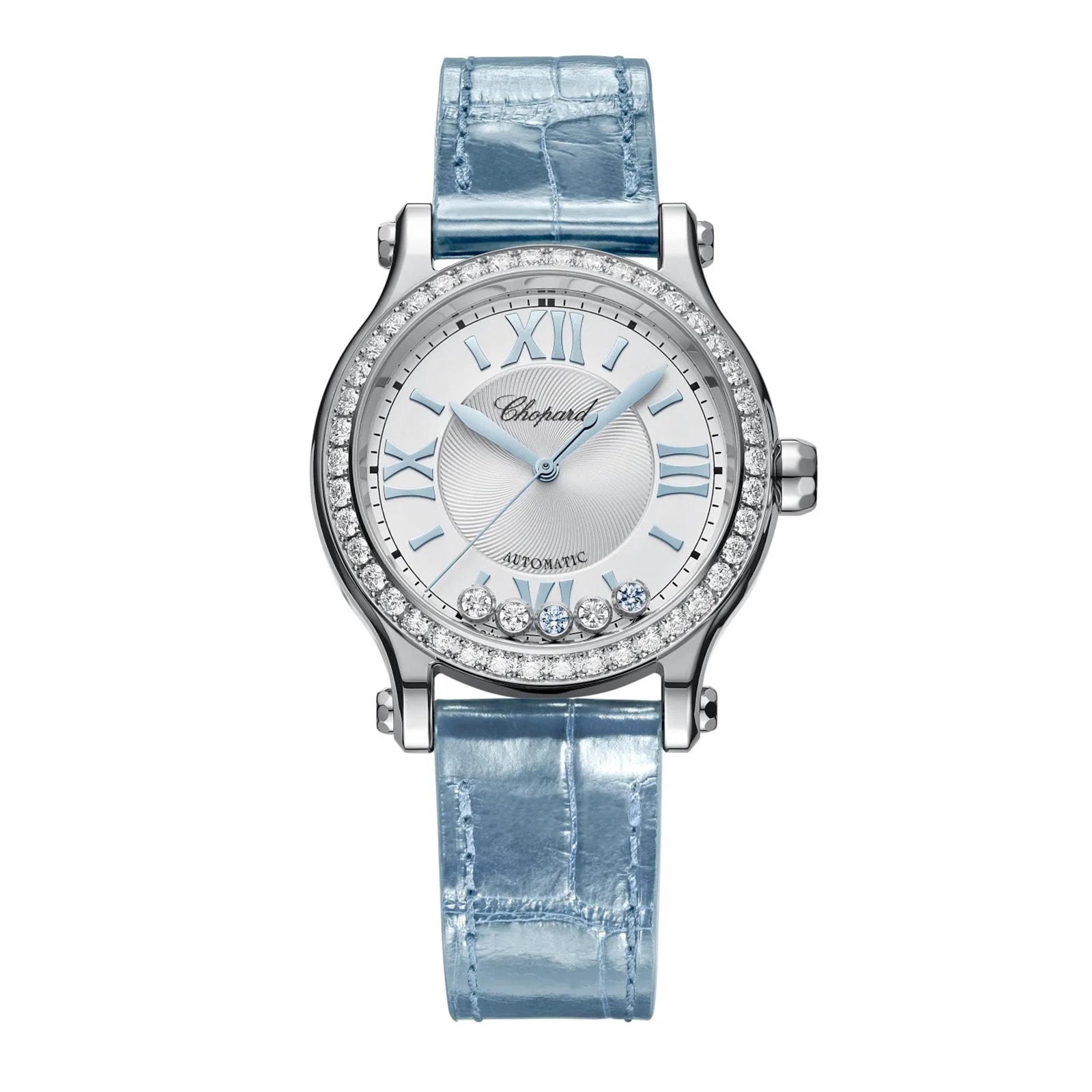 Chopard Happy Sport 33mm Aqua Marine Limited Editon Ladies Watch Silver